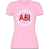 Abitur Abi & Abschluss 2021 Geschenke - Abi - Mit Abstand die Besten 2021 - weiß/rot - L - Rosa - Tshirt mit Abstand die besten - L191 - Tailliertes Tshirt für Damen und Frauen T-S