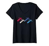 Damen Retro Vintage Schütze Crossbow Armbrust Schießen Schusswaffe T-Shirt mit V