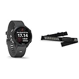 Garmin Forerunner 245 – GPS-Laufuhr mit individuellen Trainingsplänen, 1,2“ (3 cm) Farbdisplay & Premium-Herzfrequenz-Brustgurt Dual Basic, Herzfrequenzdaten in Echtzeit via Bluetooth Low Energy