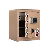 DFJU Safe Schranktresore, 45cm Ganzstahl Anti-Diebstahl-Schmuckschließfach Abnehmbare Trennwand-Design mit Schlüssel-LED-Anzeige und Innenschrank-W