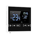 MasYosh Thermostat Raumthermostat Programmierbar LED Touchscreen, Digitaler Bildschirm Wandthermostat, Übersichtliches Smart-Touchscreen-Wärmethermostat, Leicht Ablesbares LCD Display, Schw