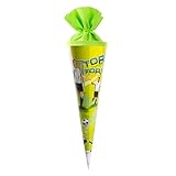 goldbuch 93578 Geschwisterschultüte mit Fußballer Motiv, Zuckertüte 35 cm, Schultüte aus Lackkarton, Geschenkverpackung für viele Anlässe, Geschwistertüte zur Einschulung