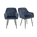 Futurefurniture.® 2er Set Esszimmerstühle,esszimmerstuhl,esszimmerstühle 2er Set,stühle esszimmer,Samtstoff,-B