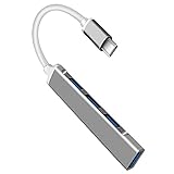 Selcouthlie USB C Hub 4 im 1 C-Typ Aluminium Hub mit USB3.0X1+USB2.0X3 für Air/ 2017/2018 XPS G