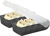 HAN Lernkarteibox CROCO, DIN A7 quer in Transluzent/Schwarz/Karteikasten für regelmäßiges Vokabeln lernen dank 5-Fächer-Lernsystem/Idealer Schulb