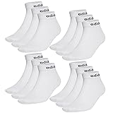 adidas 12 Paar NC Ankle Performance Sneaker / Quarter Socken Unisex Kurzsocke , Farbe:Weiss, Socken & Strümpfe:37-39