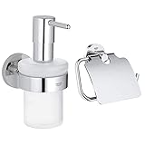 GROHE Essentials | BADACCESSOIRES - Seifenspender | mit Halter | 40448001 & Essentials | Badaccessoires - WC-Papierhalter | Chrom | 40367001