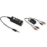 FeinTech ATG00101 Audio Masse-Trennglied Mantelstrom-Filter, 3,5 mm Klinke beseitigt Brummen schwarz & Hama NF-Entstörfilter (Cinch - Cinch, 40 Hz - 32 KHz, vergoldet)