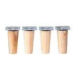 QXZQ Sofafüße 4pcs Höhe 8/15/2. 0cm Massivholz-Möbelbein, geneigte Kegel-Schlafsofa-Kabinett-Tisch- und Stuhl-Ersatzfüße abfallende Füße Dauerhaft (Color : 8cm-Straight Foot)
