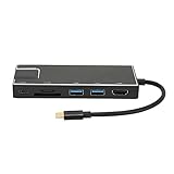 7 in 1 USB C Hub, USB C Hub 5Gbps High Speed ​​4K PD Schnellladung Langlebig Verschleißfest Tragbare Datenübertragung RJ45 Gigabit Netzwerkkarte für Tablet Laptop