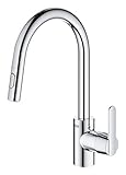 GROHE Get | Küchenarmatur - Einhand-Spültischbatterie, mit herausziehbarer Dual Spülbrause | C-Auslauf | chrom | 31484001