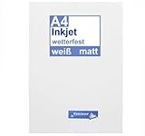 Inkjet Klebefolie 10 x DIN A4 weiß matt - Druckerfolie, klebend, zum bedrucken, Wetterfest, Wasserfest für Tinte, selbstklebende Inkjet Folie O