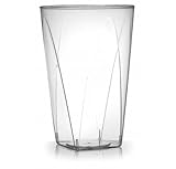 40er Set Partygläser, Hartplastikbecher, kristallklare Plastikbecher, elegant mit quadratischem Boden, wiederverwendbares Plastikgeschirr – 280 ml (10 oz)