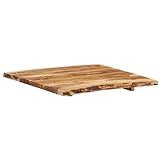 Susany Tischplatte Baumkante Massivholzplatte Akazie,Küchentischplatte Akazien-Massivholz Holzplatte Arbeitsplatte Massivholzplatte 60 x 60 x 2,5 cm für Esszimmertisch Kü