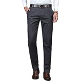 Yikesnt Herren Casual Business Hosen Frühling Und Herbst Reine Farbe Wilde Lose Mode Jugendhose Mit Taschen 31