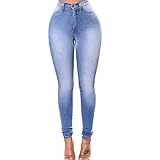 JLKC Jeans hohe Taille Mode dünne Stretch Denim Fußhosen Frauen Leggings Frühling und Herbst Hosen,1,XXL