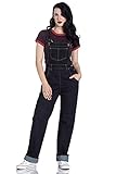 Hell Bunny Damen Latzhose Elly May Denim Dungarees 5474 (XS, Navy Blau)