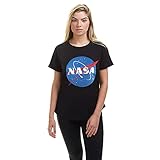 Nasa Damen Circle Logo T-Shirt, Blau (Navy Navy), 40 (Herstellergröße: Large)