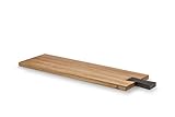 QONTUR Artesanato Servierbrett Holz lang, 45 cm, Holzbrett Eiche massiv, Käsebrett, Brotzeitbrett und Charcuterie Board zum Wurst schneiden, für Antipasti und Tap