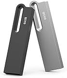 JUANWE 64GB USB Stick USB 2.0 2 Stücke Speicherstick Metall wasserdichte Schlüsselanhänger USB-Stick 64 GB DatenSpeicherung USB 2.0 USB-Flash-Laufwerk Memory Stick für PC/Laptop (Schwarz Silber)