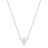 Swarovski Magic Angel Halskette für Frauen, weißes Kristall, rotgold glänzendes F