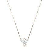 Swarovski Magic Angel Halskette für Frauen, weißes Kristall, rotgold glänzendes F