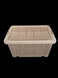 WieWin Eurobox mit Deckel transparent und Rollen 60x40x30 cm 55 L