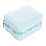 Damen Schmuckschatulle Schmuck Organizer Boxen Aufbewahrungsbox Kosmetikbox Dekoration Schmuck Aufbewahrungsbox Ohrringe Halskette Ring Aufbewahrungsbox Tragbare Handtasche 1102 (Farbe : Blau)