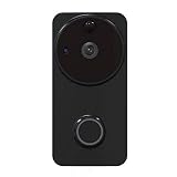 Video-Türklingel, Smart Wireless WiFi Home Security t Sprachsteuerung Smart Life Intercom Cloud-Kamera, Schwarz, D + Chime + 16G