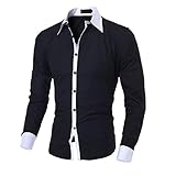 ZDDHOODY Herrenhemd Einfache Einfarbig Langarmhemd Mode Urban Casual Revershemd Herren Einfarbiges Cord Hemd Langarm Revershemd Lässiges Revers Einfarbiges Langarmhemd Top Blusen Ob