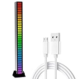 32 Bit LED Sound Control Pickup Rhythm Lights, RGB Musik Atmosphäre Rhythmus Licht USB-Aufladung Bunte Voice-Activated LED Light Bar Dynamische Music Level Indicator Light für Auto-Gaming-PC-TV-R