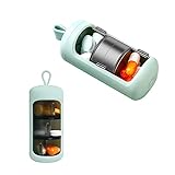 Pillendose, 3 Fächer Tragbare Tablettenbox Medikamentenbox Tablettendose Klein Tasche, Große Kapazität lichtdichte Pillenbox Schlüsselanhänger, Pille Box mit Silikon Lanyard für Unterwegs O