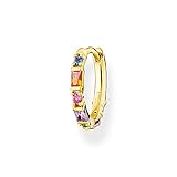 Thomas Sabo CR666-488-7 Charm Club Creole 925 Sterlingsilber, vergoldet, Gelbgold, Glas-Keramik Stein, synthetischer Korund, Zirk