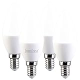 Luminea LED-Glühbirne E14: 4er-Set LED-Kerzen E14, C37, 3W (ersetzt 30W), 240 lm, tageslichtweiß (LED-Kerzenbirne E14)