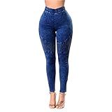 DFGHN Stretch Jeggings Für Frauen Hohe Taille Skinny Denim Hosen Jogger Jeans Ruhnier Bleistift Hosen Jean Leggings,Dark Blue,M