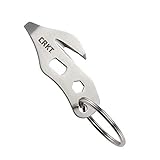 COLUMBIA RIVER KNIFE & TOOL 2055 K.E.R.T. (KEYRING. EMERGENCY. RESCUE. TOOL) Messer mit fester Klinge und Scheide, Silb