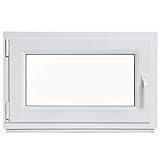 Kellerfenster - Kunststoff - Fenster - weiß - BxH 800x800 / 80x80 DIN Rechts - 3-Fach-Verglasung - Wunschmaße möglich - Lagerw