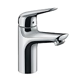 hansgrohe Wasserhahn Novus wassersparende Armatur (Auslauf Höhe 100mm mit Zugstangen Ablauf) C