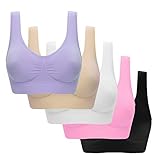 Sonojie Unterwäsche Damen Set BH, Sport BH Starker Halt Große Brüste, Atmungsaktives Brustpolster mit Sportunterwäsche, BH ohne Bügel Bustier Verführerische 3/5 Stück (Mehrfarbig07, XXXXXX-Large)