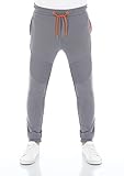 riverso Herren Sweathose RIVTill Trainingshose Biker Jogger Jogginghose Sporthose Freizeithose Slim Einfarbig Baumwolle Grau 4XL, Größe:4XL, Farbe:Middle Grey (23300)