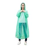 Mehrfarbig Einweg PE Regenponcho mit Kaputze, Eltern-Kind Erwachsene Kinder Wasserdicht Regen Poncho Hooded Regenjacken Transparent Regencape Regenmäntel Notfall für Outdoor Wandern Camping