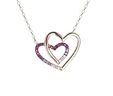H&C Silver Herz Kette Collier Halskette Anhänger Silberkette Silber 925 Roségold Vergoldet Geschenk für Frau Freundin Mutter Damen Schmuck Muttertag Geburtstag Valentinstag Top Geschenk