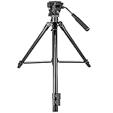 inChengGouFouX Multifunktionskamera-Stativ Kamera-Stativ-SLR-Fotografie-Aluminiumlegierungs-Stativ-Kamera-Ausrüstung Leicht zu Tragen (Farbe : Black, Size : 144.8cm)