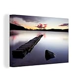 Leinwandbild - Ruhiger See im Loch Lomond and Trossachs National Park in Schottland - 30x20