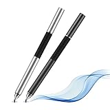 Yizhet 2 PCS 2in1 Eingabestift Stylus Stift Touch Pen für iPhone iPad Samsung Galaxy und alle Smartphone Handy Tablet mit kapazitiven Touchscreen (2 PCS Metall 2in1)