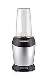 Gastroback 41029 Design Micro Blender, Smoothie-Maker, Standmixer inkl. 2 Mixbecher und to go-Verschluss, Edelstahl, 1 Liter, silb