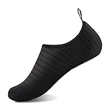 IceUnicorn Badeschuhe Schwimmschuhe Damen Herren Aquaschuhe Strandschuhe Surfschuhefür Wassersport Beach Pool Surfen Yoga(Schwarz, 42/43EU)