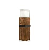 Vintage Holzsäulen mit Glas und Wachsfüllung 700