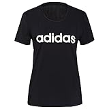 adidas Damen W D2m Lo Tee T-Shirt, schwarz/weiß, XXS