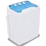 vidaXL Mini Waschmaschine mit Schleuder 2 Kammern 15-Minuten-Timer Wäscheschleuder Waschautomat Camping Miniwaschmaschine 5,6kg